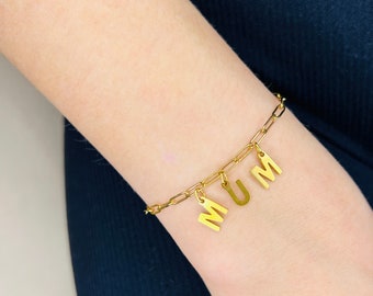 Bracelet à personnaliser 100% acier inoxydable sur chaine maillons dorée ou argentée bracelet prénom message bracelet initiale