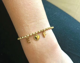 Bracciale Personalizzato Con Iniziale In Oro 18kt – Gioiello Delicato A Disco Per Donna In Acciaio Inox