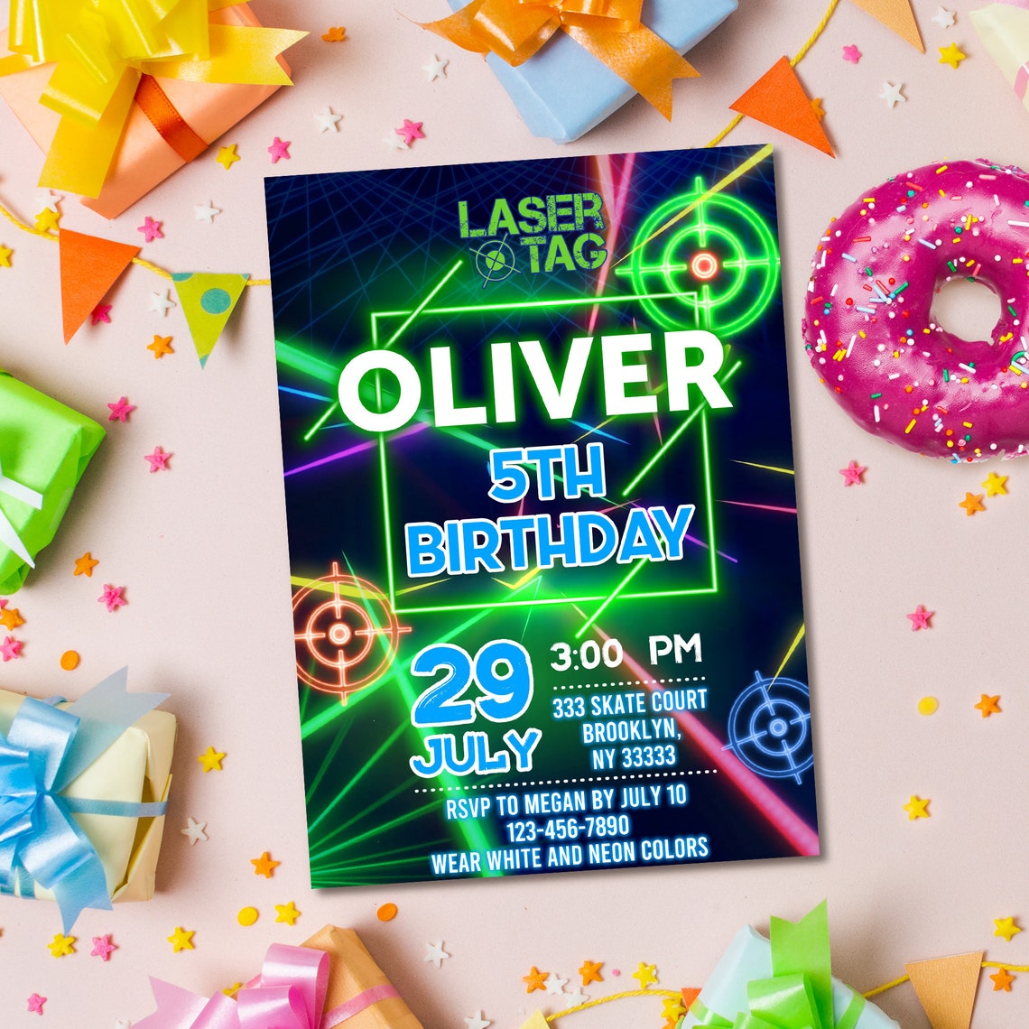 EDITABLE Laser Tag Birthday Invitation Laser Tag Invitation Laser Tag
