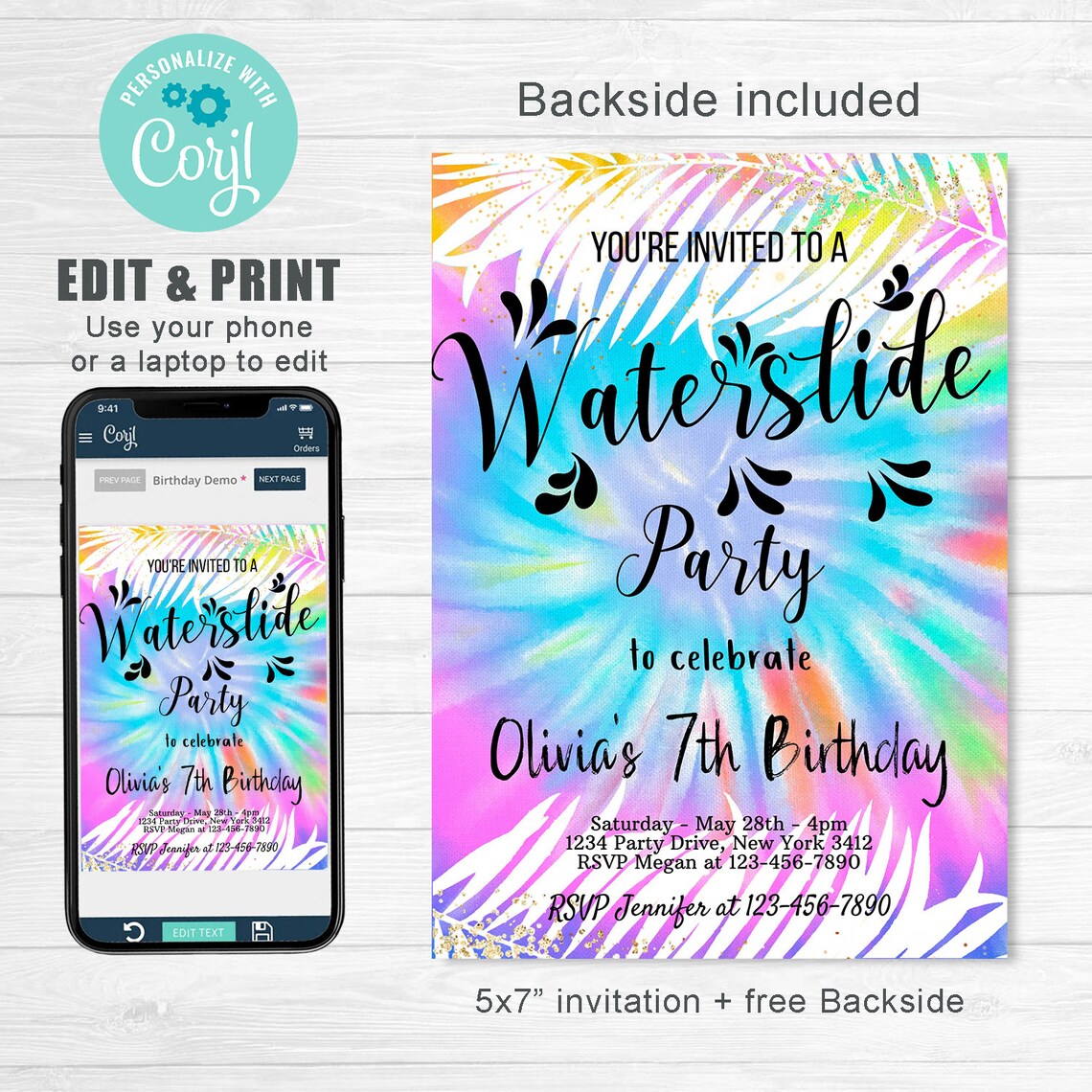 Waterslide Birthday Invitation Waterslide Party Invitation - Etsy