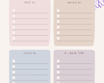 Printable To Do List | Minimal Floral Planner | Daily Task Organizer | Instant Download PDF