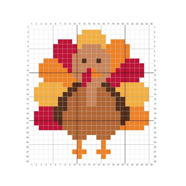 Turkey Cross Stitch Etsy
