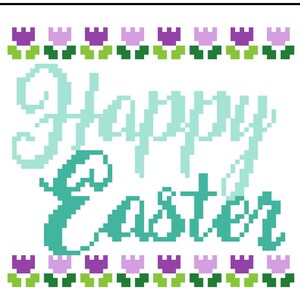 Happy Easter Cross Stitch Pattern