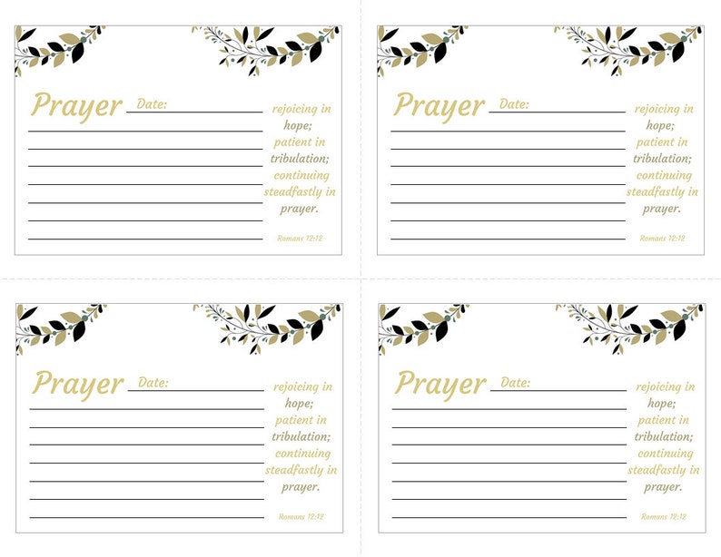 Prayer Cards Printable With Scripture Romans 12, Affirmation Card ...