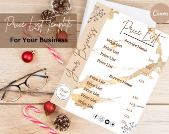 DIY Printable Price List, Minimalist List, Small Business Price List, Editable Pricing Template, Spa Price List, Hair Stylist Pricing