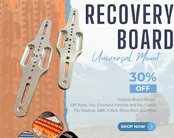 Universal Recovery Traction Board Mount Set for Off-Road, Overland Vehicles and Roof Racks - Fits Maxtrax, ARB, X-Bull, Rhino Rack and More