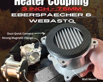 Diesel Heater Wall Through Vent Kit for RV Boat Camper – Magnetic Waterproof CNC Aluminum Custom Wall Thickness 75 mm 3 in 60 mm 2.4 in
