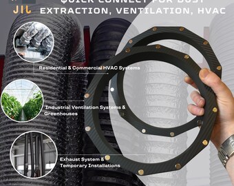 Quick Connect Duct Coupling 8 Inch - 200 mm +++3D FILE SET+++ designed for 10 x 5 mm neodymium magnets.