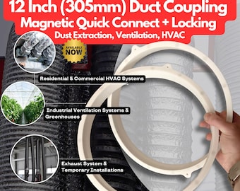 stl専用 HVACダクトカプラ12インチ磁気ロッククイックコネクト3Dプリント高耐熱