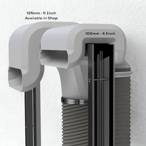 Adaptador de conducto de ventana de 100 mm (versión para conducto de 4 pulgadas) – Archivos digitales para impresión 3D | Extracción de humos, extracción de aire para armarios de cultivo, ventilación de secadoras, aire acondicionado