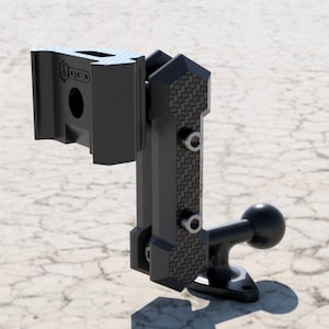 Carbon Fiber Optic - Baofeng UV-5R Complete 1&quot; RAM Mount (B) Kit with optional Mic holder - Steel reinforced -