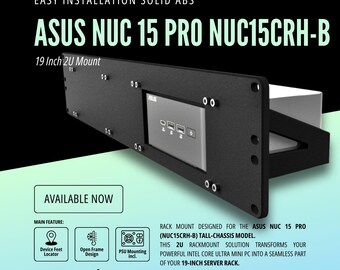 ASUS NUC 15 Pro NUC15CRH-B用19インチラックマウントブラケット - PSU