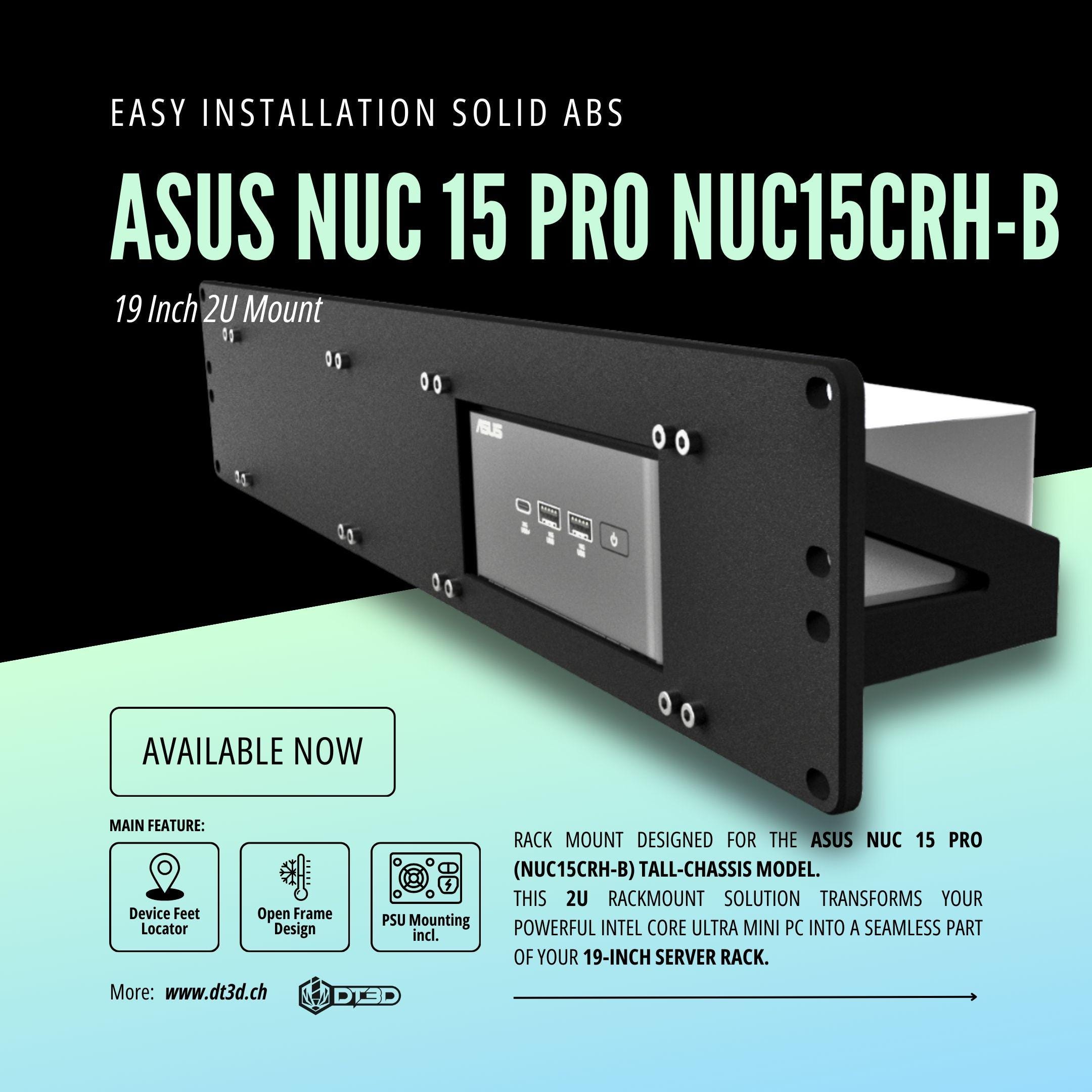 ASUS NUC 15 Pro NUC15CRH-B用19インチラックマウントブラケット - PSU
