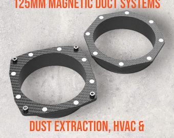 Duct Connector STL File 125mm Magnetic Quick Connect Weatherproof Flush Mount for HVAC DIY Ventilation Dust Extraction Air Extraction