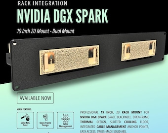 NVIDIA DGX Spark 19" Dual Rack Mount 2U | Grace Blackwell AI Workstation | Server Rack | Swiss Made | Open Frame Thermal Design | Computing
