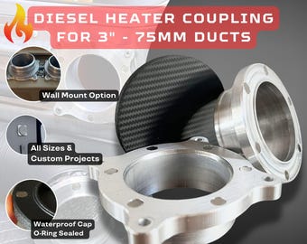 Diesel Heater Quick Connect Coupling 3 inch - 75 mm Magnetic Aluminum 3D Printed Autoterm Webasto Compatible Boating Offroad Overland Off Grid