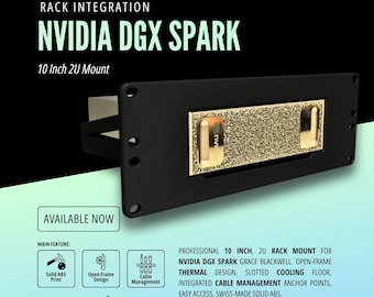 NVIDIA DGX Spark 10" Rack Mount 2U | Grace Blackwell AI Workstation Rack | Project Mini Rack | Swiss Made | Homelab | Edge Computing | Lab