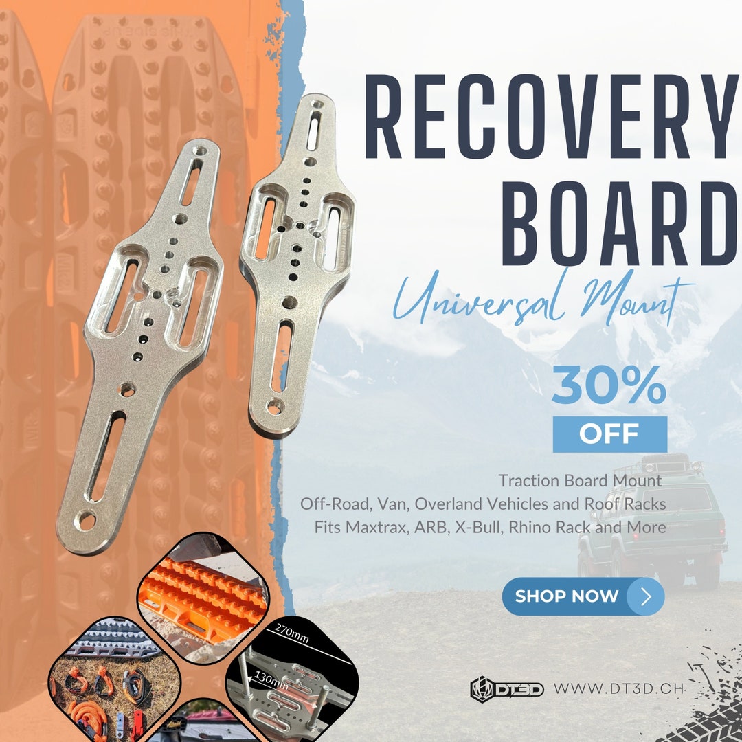 Universal Recovery Traction Board Mount Set for Off-road, Overland