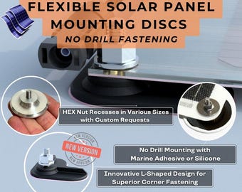 Solar Panel Mounts - No Drill Fastening! for Flexible Panels ;Fits Boat RV Yacht Off Grid, Camper Van M6 5/16 1/4 Inch Quick Install Durable