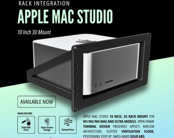 Apple Mac Studio Rack Mount | 10 Inch 3U Mini Rack | M1 M2 M4 Max Ultra | AI | Music Production Video Studio | Project MINI RACK Compatible