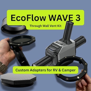 Kit di ventilazione a parete portatile EcoFlow Wave 3 - Adattatori personalizzati, attacco magnetico, tappo di protezione dalle intemperie, connettore per condotto di ventilazione per camper, furgone, sistema HVAC fuori rete