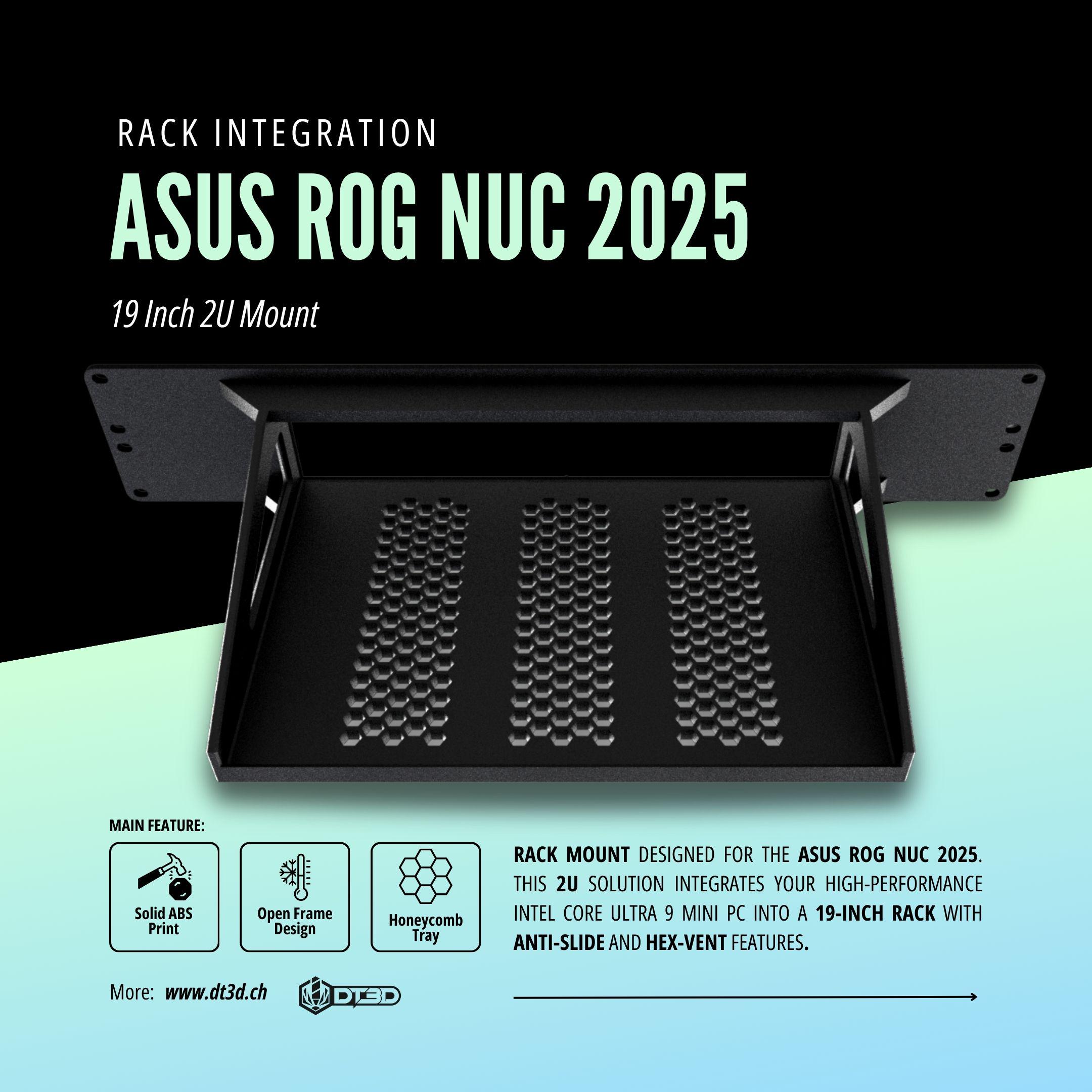 Asus ROG NUC 2025 19-inch 2U Rack Mount Bracket - Rack Mini Pc Homelab  Enclosure, Anti-slide, Hex Vent Tray, Edge Computing, Cluster, NAS - Etsy