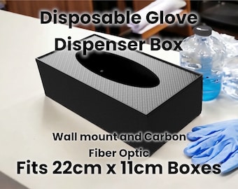 Digital File Set: Glove Dispenser Box - Compact, Durable, Textured Optic, Fits 22x11x5.5 cm Boxes - Wall mountable and 3D Print optimized.