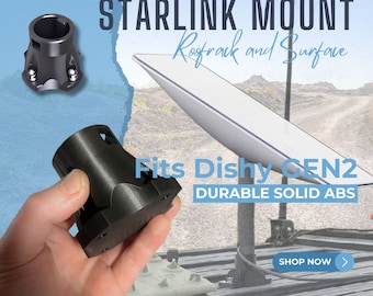 Starlink Roof Rack Mount for Vanlife - Off-Grid Adventures | Dishy Gen2 V2 | Solid ABS | Sprinter Van & Boat Mount