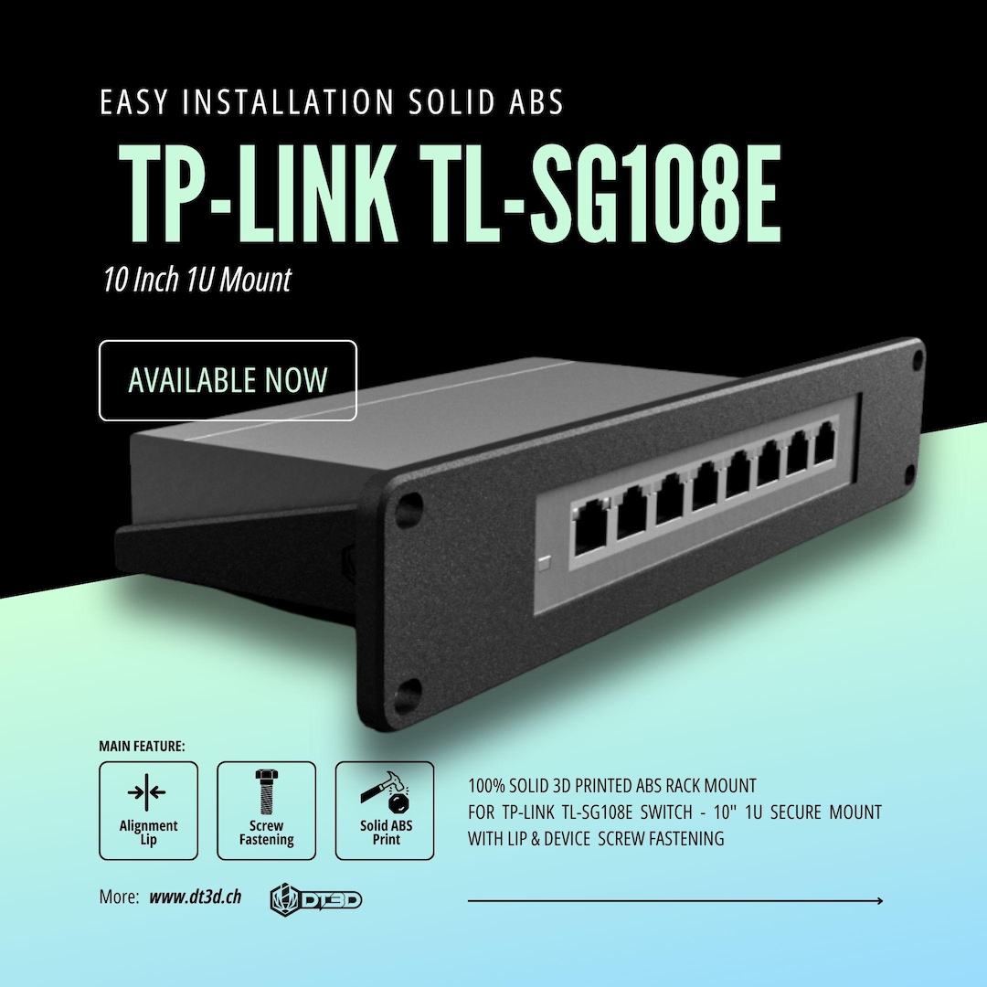 Rack Mount - Tp-link TL-SG108E Switch - 10 Inch 1U Secure Mount Holder ...