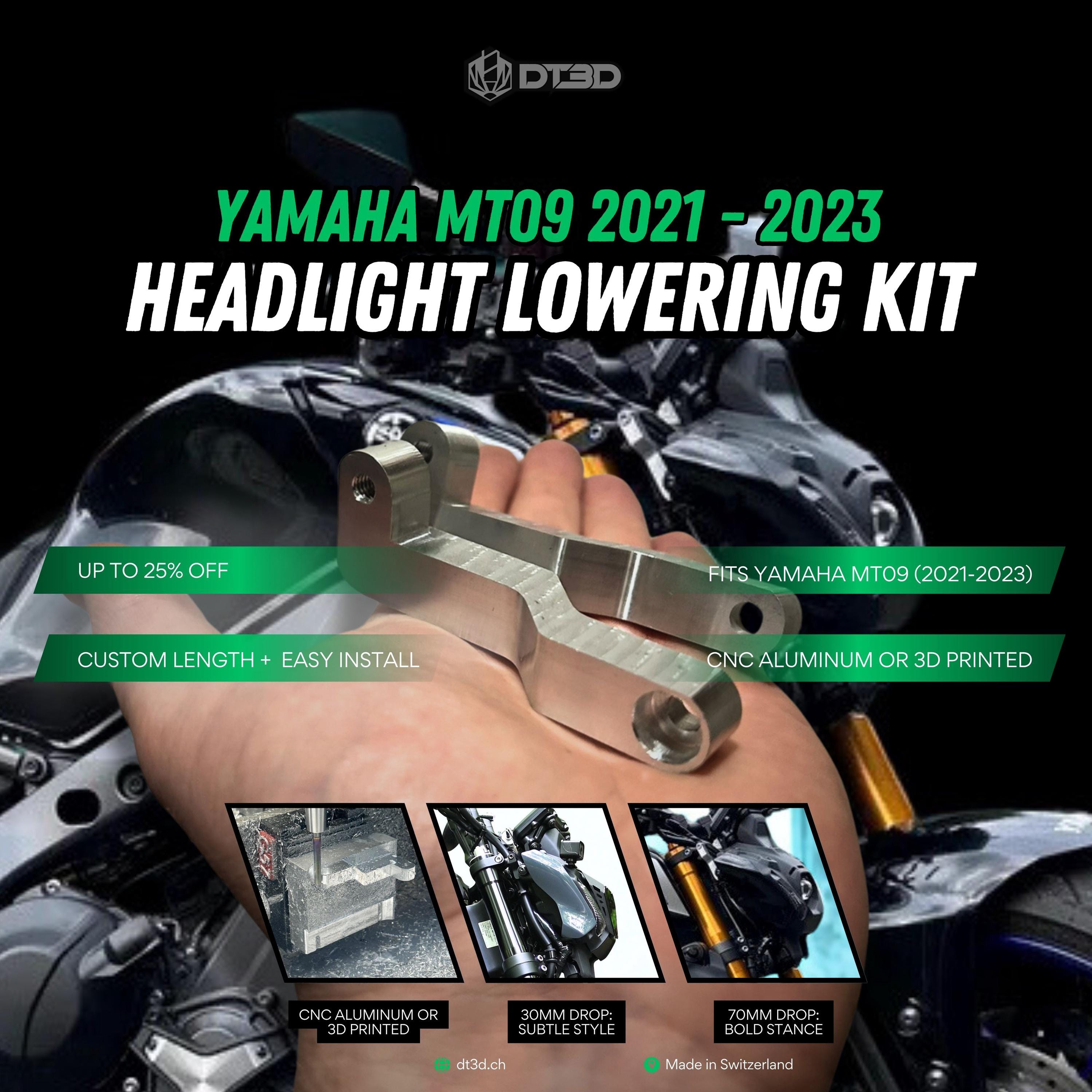 Yamaha MT09 70mm Headlight Lowering Kit – Fits 2021, 2022, 2023
