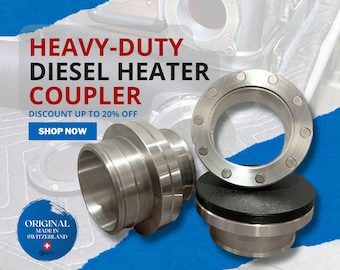Aluminum Diesel Coupler - Heavy-Duty Round Coupler for RV/Marine | 20 Strong Magnets | Weather Sealed Cap | Webasto/Planar/Eberpächer