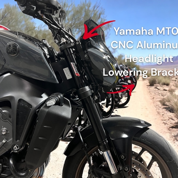 2021 Yamaha MT09 Headlight Lowering Kit – Custom CNC Milled or 3D Printed Brackets, Easy Install, Personalizable Colors