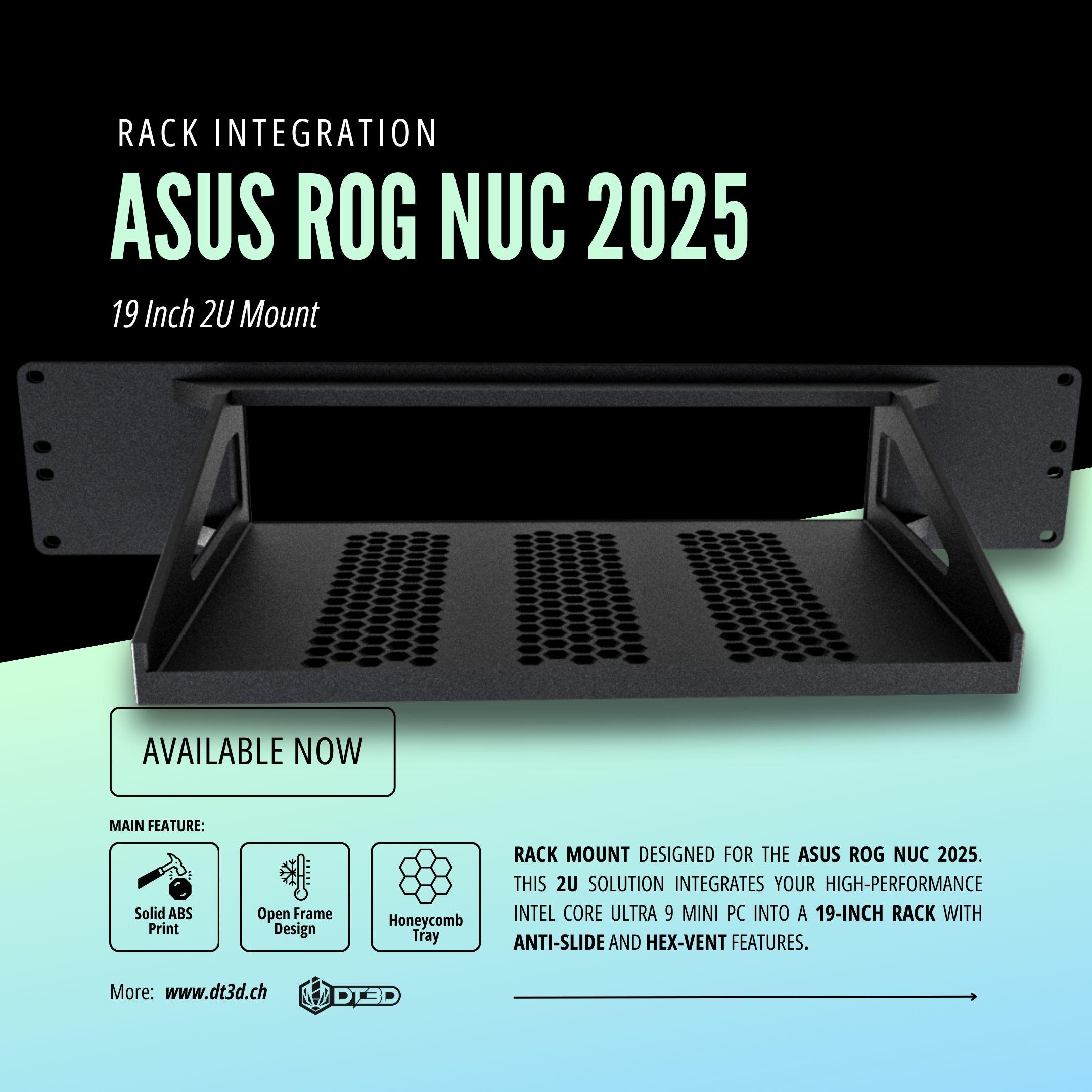 Asus ROG NUC 2025 19-inch 2U Rack Mount Bracket - Rack Mini Pc Homelab  Enclosure, Anti-slide, Hex Vent Tray, Edge Computing, Cluster, NAS - Etsy