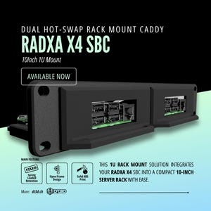 10-tums 1U dubbel hot-swap rackmonteringscaddy för Radxa X4 SBC - 3D-printad ABS-konsol - Inskjutbar fasthållning och honeycomb-luftflöde för Homelabs