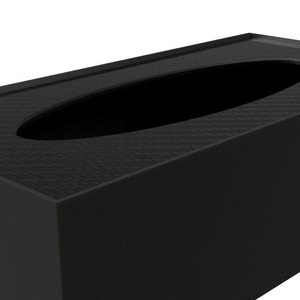 Elegant glove storage solution in carbon fiber, designed for 22cm boxes, space-saving for kitchens, bathrooms, labs. Eco-conscious manufacturing.
