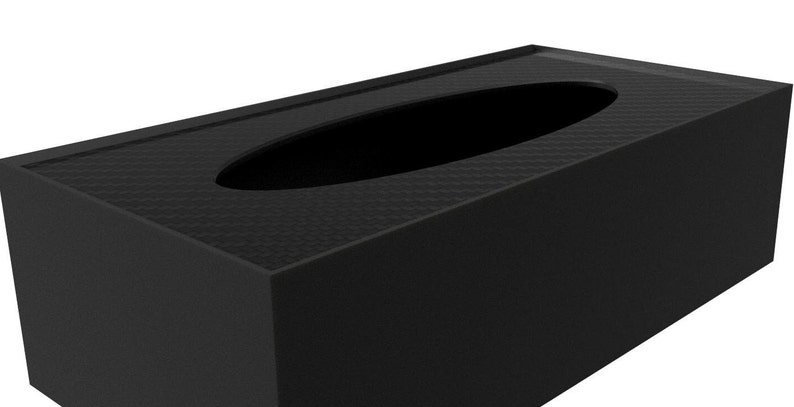 Elegant glove storage solution in carbon fiber, designed for 22cm boxes, space-saving for kitchens, bathrooms, labs. Eco-conscious manufacturing.