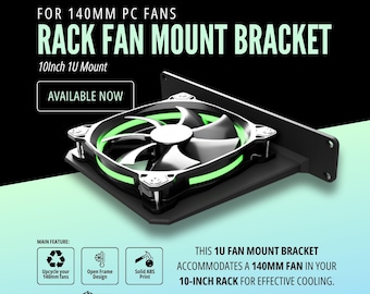 10インチ 1U ラックマウントファンブラケット（120 mm PCファン用