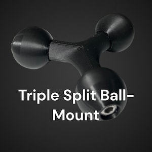Triple Split Steel-Reinforced Modular Ball Mount - 20 mm + 1 Inch - 3D Print Files