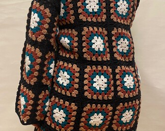 Discounted crochet granny square unisex cardigan. Crochet Overshirt, Crochet Shirt for Men, Crochet Shirt for Women, Christmas Shirt