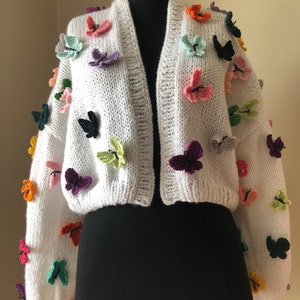 Chunky Knit Butterfly Cardigan: Unique Handmade Women's Chunky Knit Butterfly Cardigan: Unique Handmade Women's