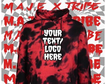red tie dye sweatshirt