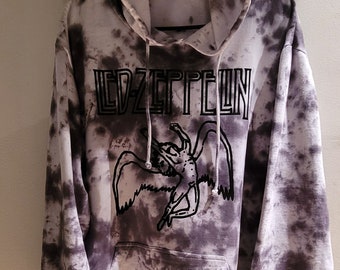 led zeppelin tie dye moletom com capuz