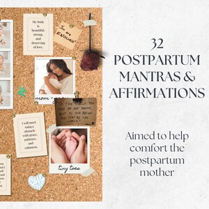 Tarjetas de afirmación posparto personalizables / Mantras para nuevas mamás / Tarjetas de afirmación / Ayuda para mamás primerizas / Ayuda para la ansiedad y depresión posparto
