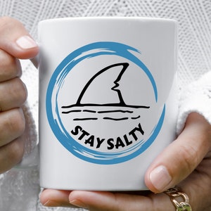 Stay Salty Fin SVG PNG Jpg sharks shark week beach ocean tropical