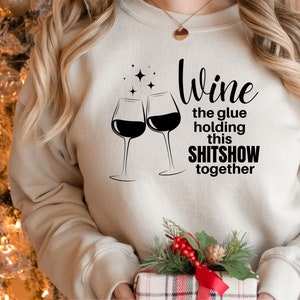Vin la colle tenant ce shitshow ensemble, alcool, shitshow, drôle, svgpngtéléchargement numérique
