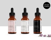 Modern Dropper Bottle Label Template, Printable Label, Custom Product Label, Essential Oil Label, Canva Template, 1oz 2oz 4oz label