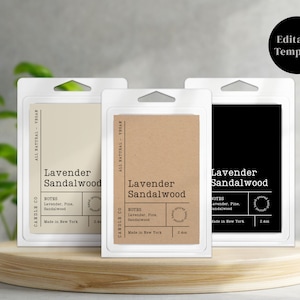 Typewriter Modern Wax Melts Label Template, DIY Wax Melt Label Template, Label Design, Customizable Label, Canva Template, Instant Download
