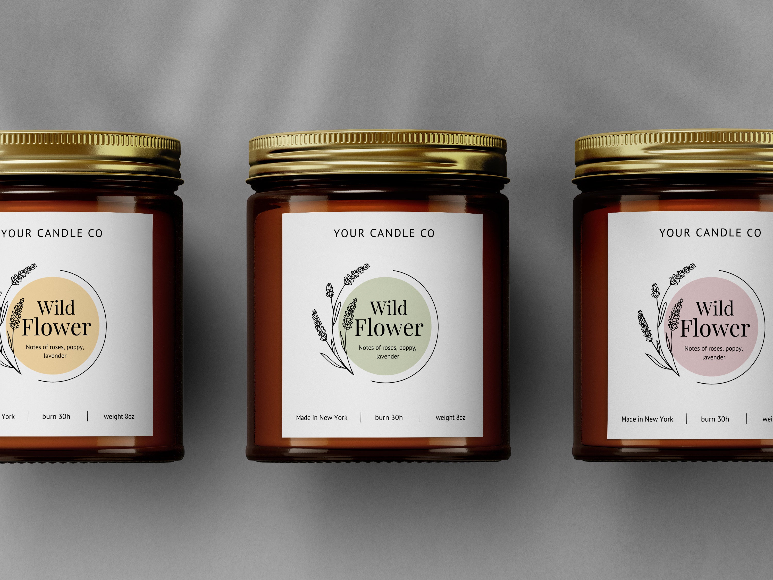 wild flower candle label template printable jar label diy etsy australia