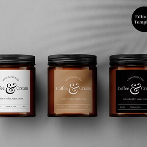 Modern Candle Label Template, Printable Jar Label, DIY Product Label, Label Design, Customizable Label, Canva Template, Instant Download