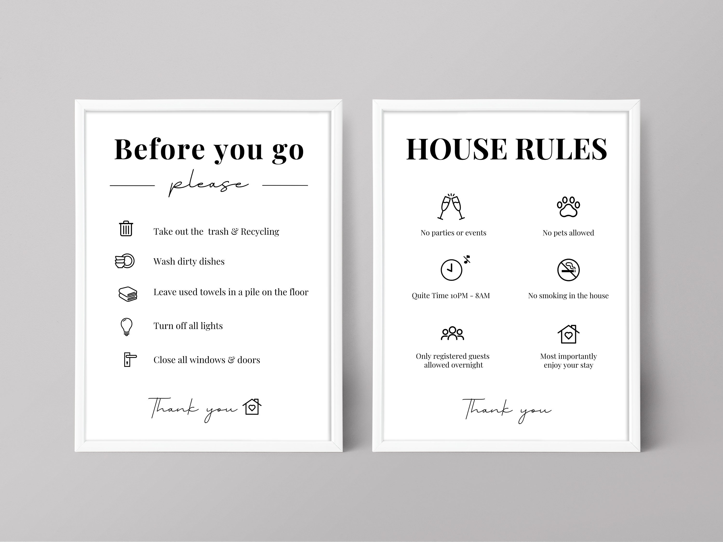 Airbnb Printable Modern Template Bundle, Short Term Rental Host ...